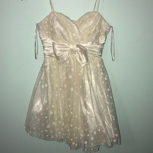 A cream dress